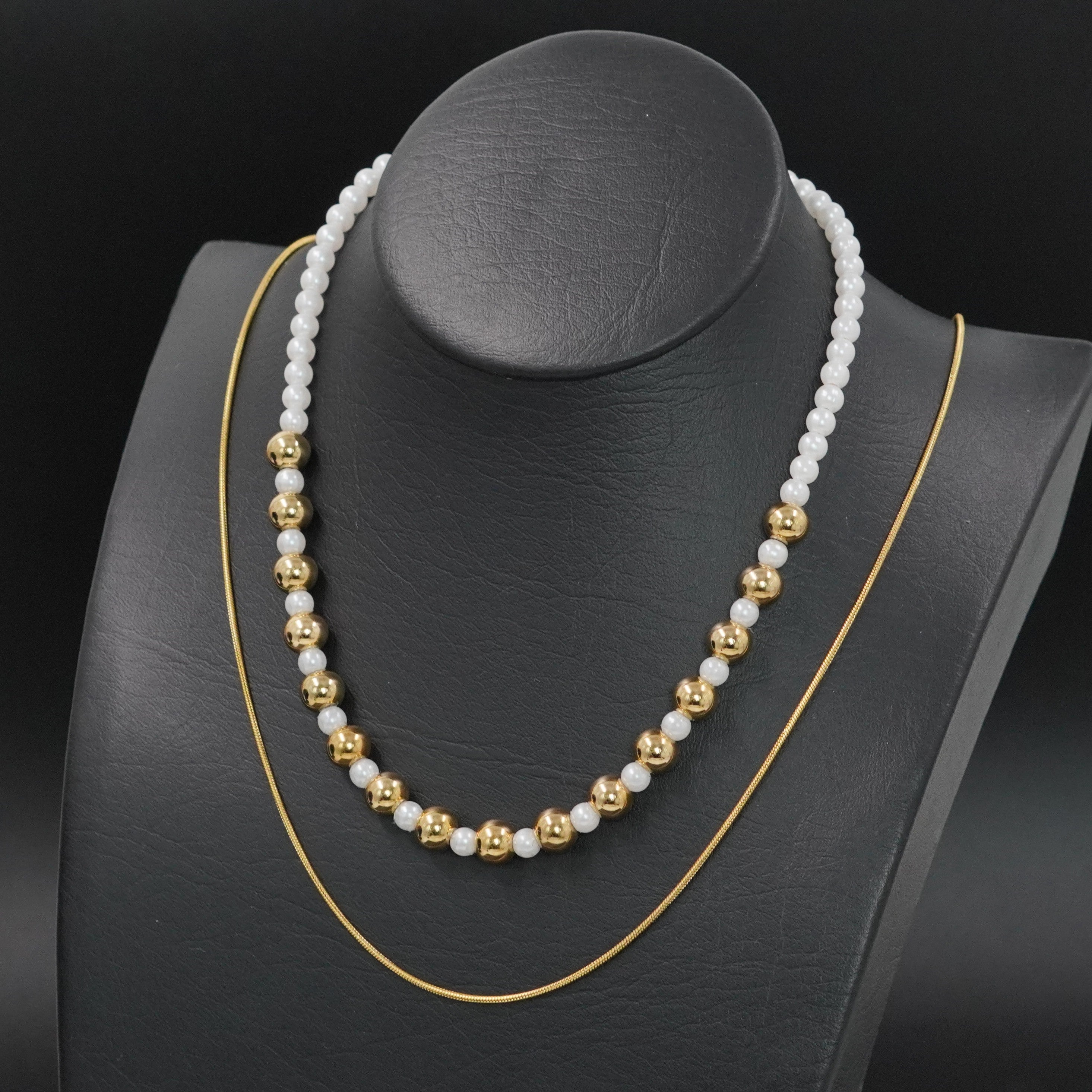 COMBO COLLAR PERLAS BALIN-CADENA
